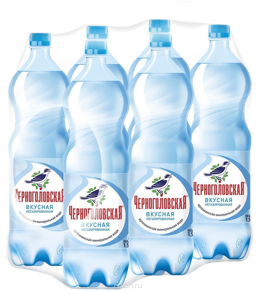 "Черноголовская" вкусная артезианская минеральная вода негазированная 6 шт по 1,5 л