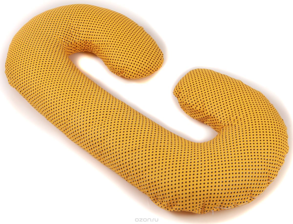 Body Pillow Подушка для кормящих и беременных C-образная с наволочкой цвет желтый черный 140 см